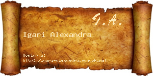 Igari Alexandra névjegykártya